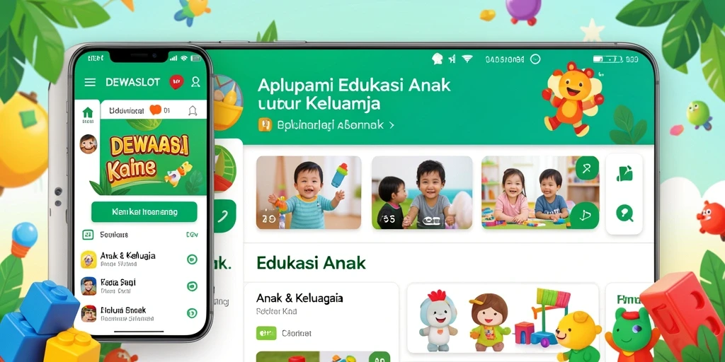 Tampilan antarmuka DEWASLOT yang ceria dan ramah anak.