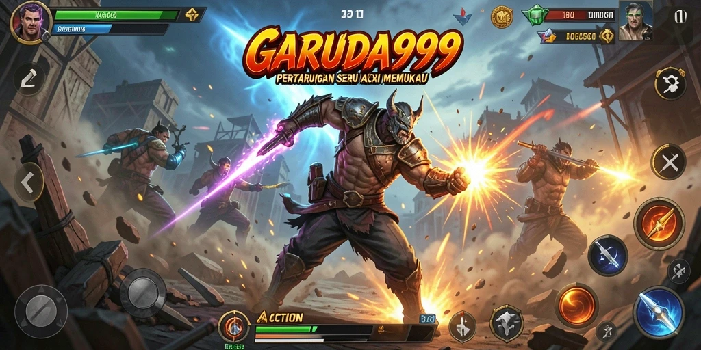 Tampilan antarmuka GARUDA999 yang dinamis dan penuh aksi.