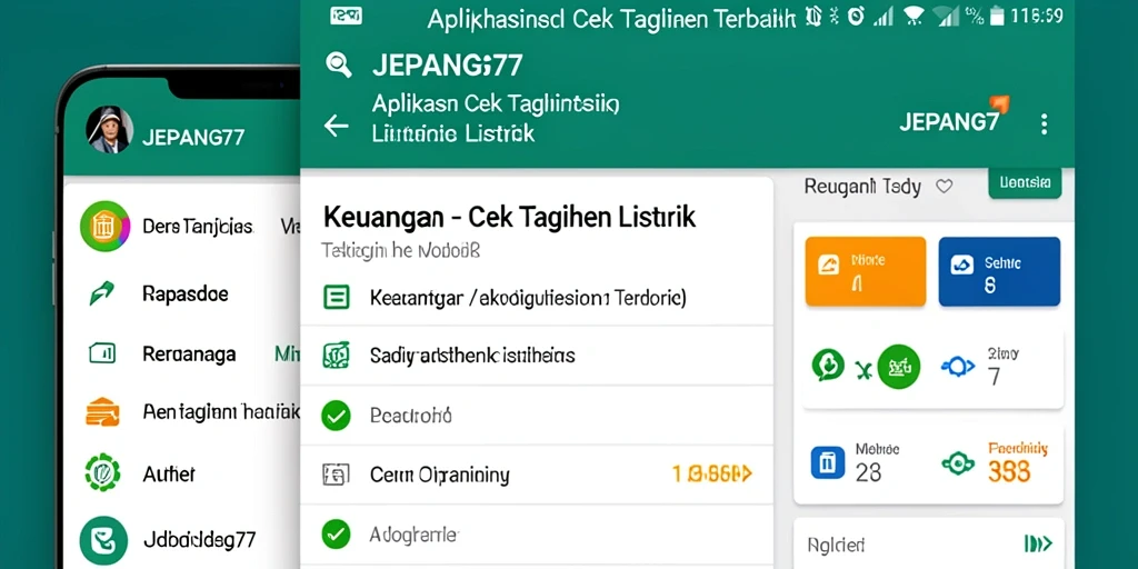 Tampilan aplikasi JEPANG77 saat mengecek tagihan listrik.