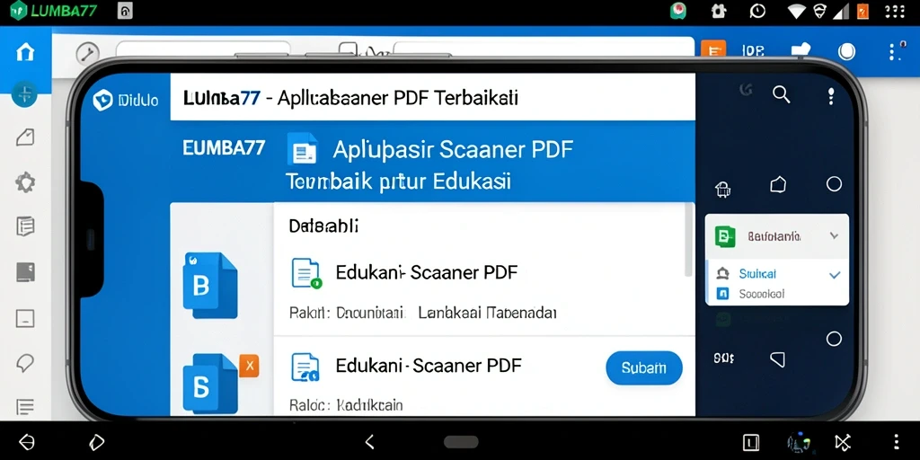 Antarmuka pengguna LUMBA77 menampilkan fungsi pemindaian PDF yang praktis.